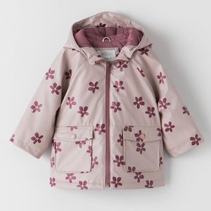 Zara kids rubberized floral raincoat - size 2-3 year